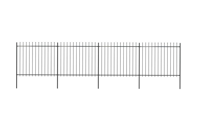 Havehegn Med Spydtop 6,8 X 1,5 M Sort Stål - Sort - Smedejernshegn & jernstakit