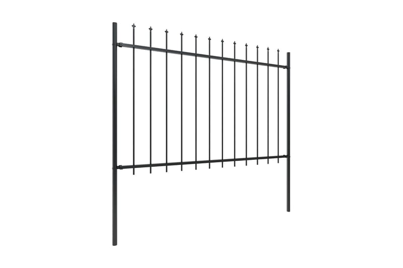 Havehegn Med Spydtop 8,5x1,2 M Sort Stål - Hus & renovering - Indsynsbeskyttelse & indhegning - Stakit