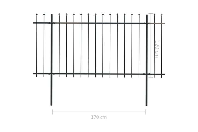 Havehegn Med Spydtop 8,5x1,2 M Sort Stål - Hus & renovering - Indsynsbeskyttelse & indhegning - Stakit