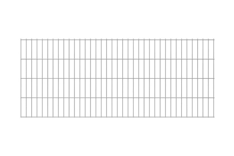 2D panel til havehegn, 2.008x830 mm, sølvfarvet - Sølv - Stakitstolper