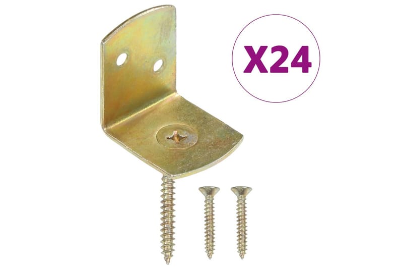 Beslag Til Hegnspanel 24 Stk. L-Formet Galvaniseret Metal - Stakitstolper