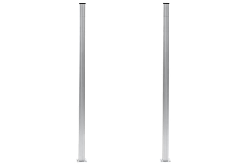 hegnspæle 2 stk. 185 cm aluminium - Sølv - Hus & renovering - Indsynsbeskyttelse & indhegning - Stakit