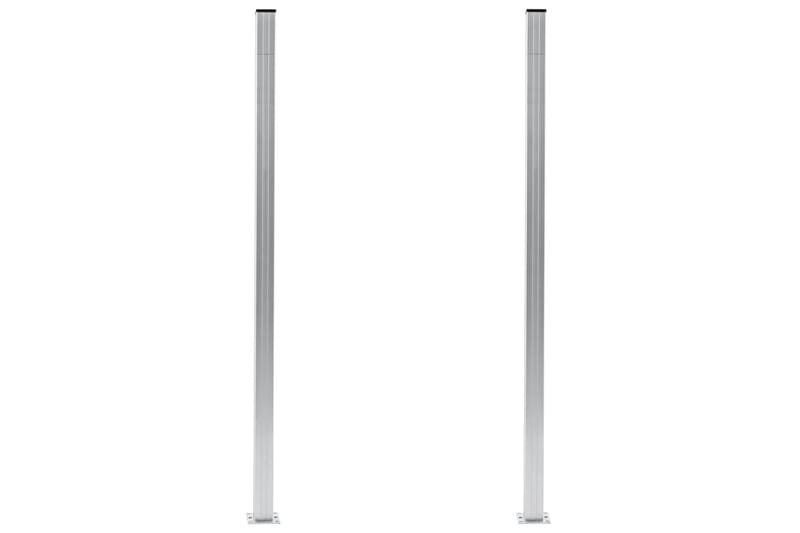 hegnspæle 2 stk. 185 cm aluminium - Sølv - Stakitstolper