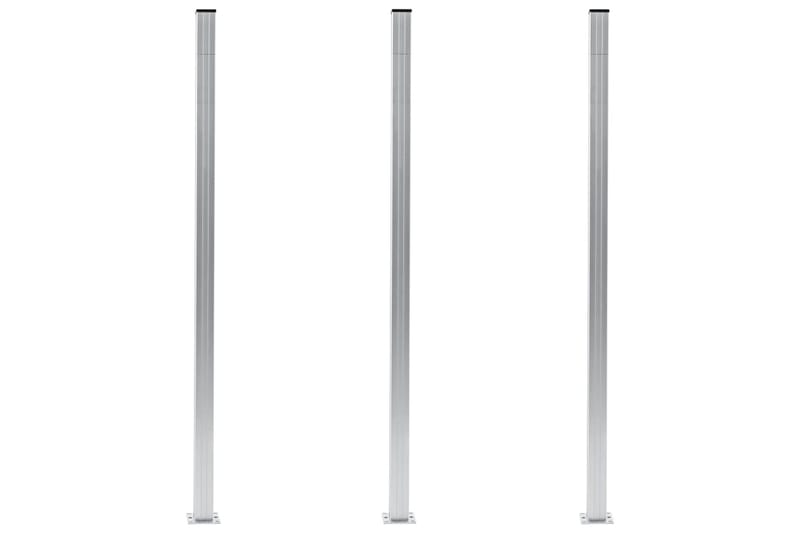 hegnspæle 3 stk. 185 cm aluminium - Sølv - Hus & renovering - Indsynsbeskyttelse & indhegning - Stakit