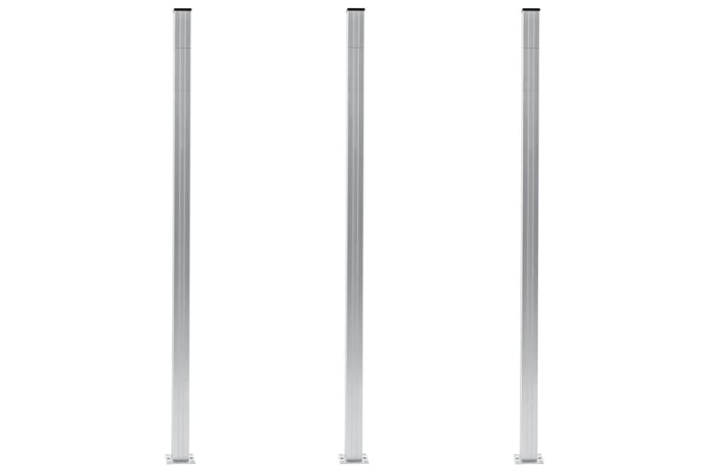 hegnspæle 3 stk. 185 cm aluminium - Sølv - Stakitstolper