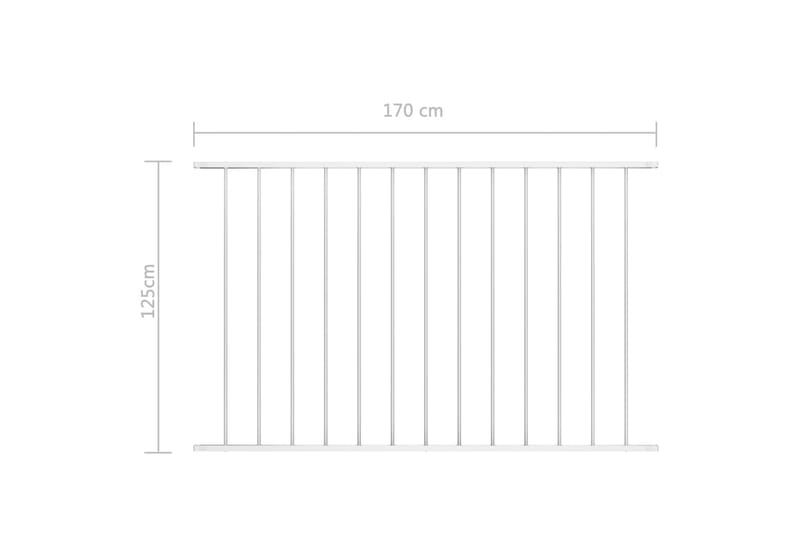 hegnspanel 1,7 x 1,25 m pulverlakeret stål hvid - Hvid - Hus & renovering - Indsynsbeskyttelse & indhegning - Stakit