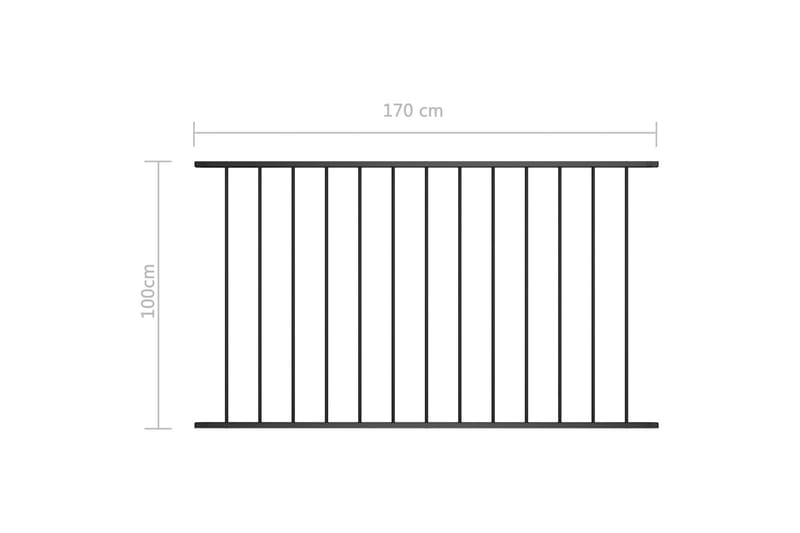 hegnspanel 1,7 x 1 m pulverlakeret stål sort - Sort - Hus & renovering - Indsynsbeskyttelse & indhegning - Stakit