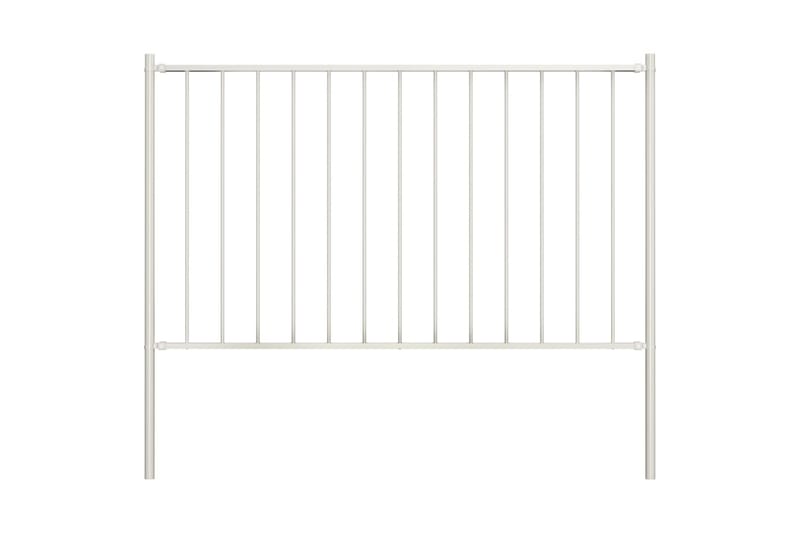 hegnspanel med stolper 1,7 x 1,25 m pulverlakeret stål hvid - Hvid - Hus & renovering - Indsynsbeskyttelse & indhegning - Stakit