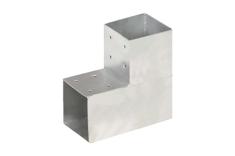 stolpebeslag L-form 4 stk. 101x101 mm galvaniseret metal - Sølv - Stakitstolper