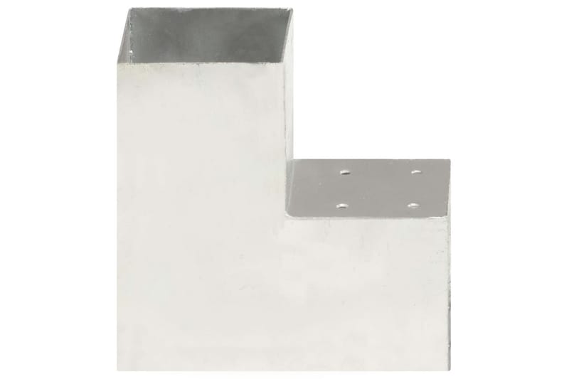 stolpebeslag L-form 4 stk. 101x101 mm galvaniseret metal - Sølv - Hus & renovering - Indsynsbeskyttelse & indhegning - Stakit