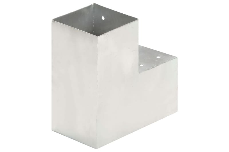 stolpebeslag L-form 4 stk. 101x101 mm galvaniseret metal - Sølv - Stakitstolper