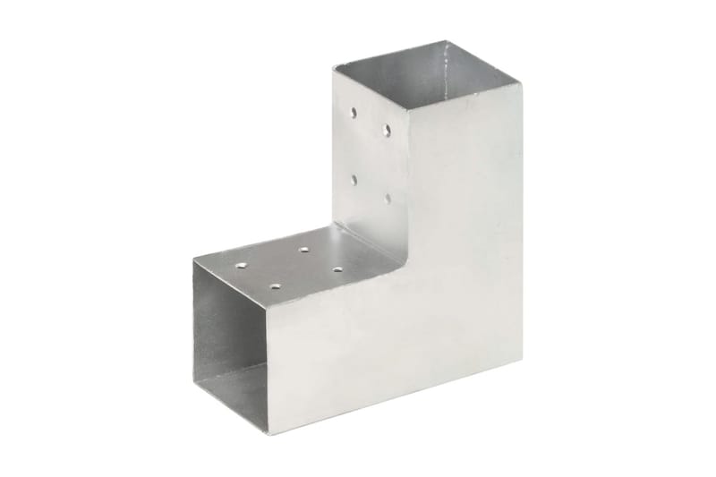 stolpebeslag L-form 4 stk. 81x81 mm galvaniseret metal - Sølv - Hus & renovering - Indsynsbeskyttelse & indhegning - Stakit