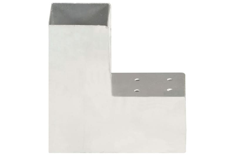 stolpebeslag L-form 4 stk. 81x81 mm galvaniseret metal - Sølv - Hus & renovering - Indsynsbeskyttelse & indhegning - Stakit
