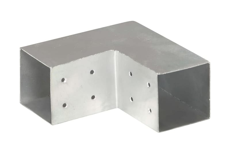 stolpebeslag L-form 4 stk. 81x81 mm galvaniseret metal - Sølv - Hus & renovering - Indsynsbeskyttelse & indhegning - Stakit