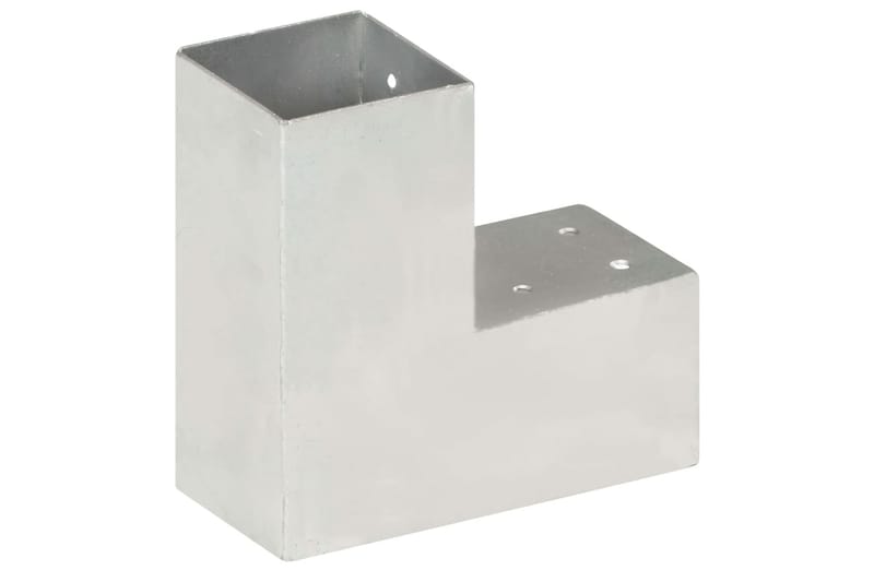 stolpebeslag L-form 4 stk. 81x81 mm galvaniseret metal - Sølv - Hus & renovering - Indsynsbeskyttelse & indhegning - Stakit