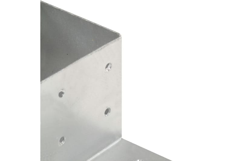 stolpebeslag L-form 4 stk. 81x81 mm galvaniseret metal - Sølv - Hus & renovering - Indsynsbeskyttelse & indhegning - Stakit