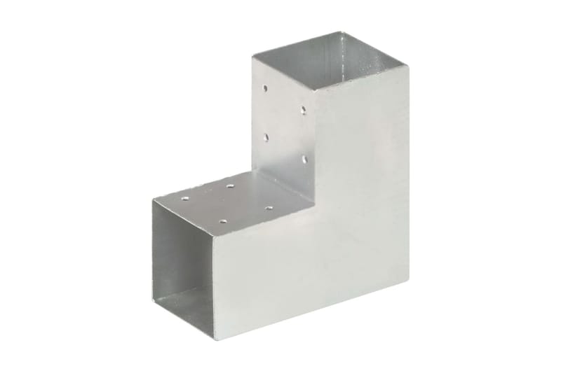 stolpebeslag L-form 4 stk. 91x91 mm galvaniseret metal - Sølv - Hus & renovering - Indsynsbeskyttelse & indhegning - Stakit