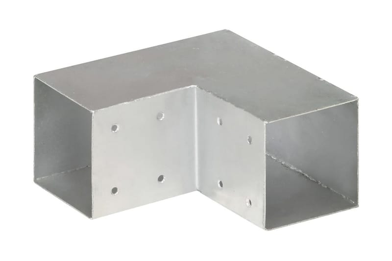 stolpebeslag L-form 4 stk. 91x91 mm galvaniseret metal - Sølv - Hus & renovering - Indsynsbeskyttelse & indhegning - Stakit