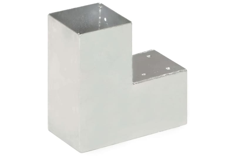 stolpebeslag L-form 4 stk. 91x91 mm galvaniseret metal - Sølv - Hus & renovering - Indsynsbeskyttelse & indhegning - Stakit