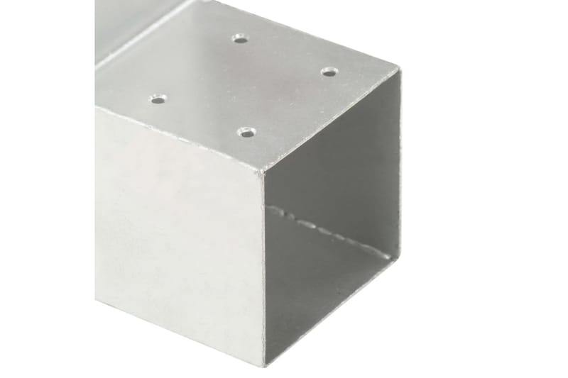 stolpebeslag L-form 4 stk. 91x91 mm galvaniseret metal - Sølv - Stakitstolper
