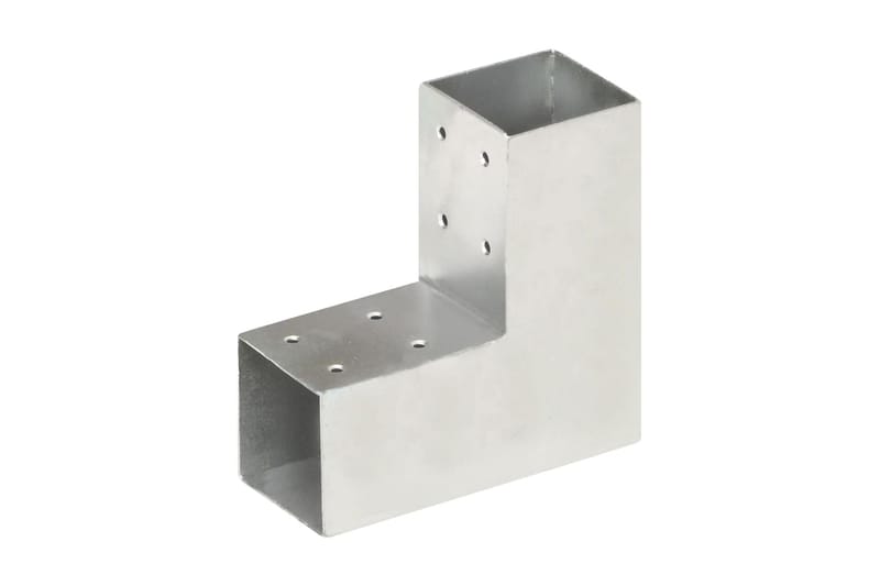 stolpebeslag L-form 71x71 mm galvaniseret metal - Sølv - Stakitstolper
