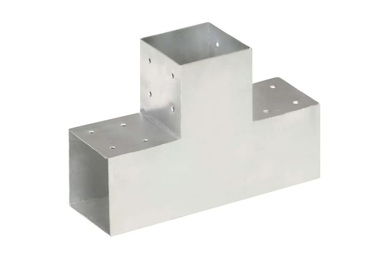stolpebeslag T-form 101x101 mm galvaniseret metal - Sølv - Hus & renovering - Indsynsbeskyttelse & indhegning - Stakit