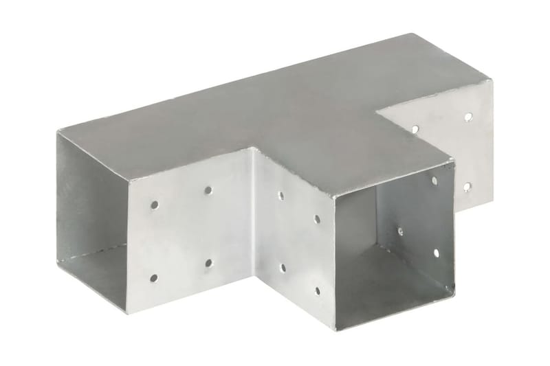 stolpebeslag T-form 101x101 mm galvaniseret metal - Sølv - Hus & renovering - Indsynsbeskyttelse & indhegning - Stakit