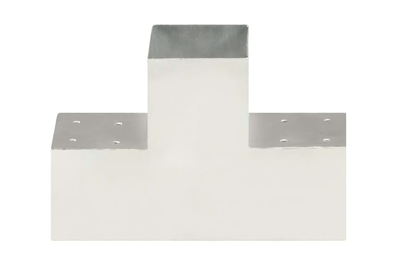stolpebeslag T-form 101x101 mm galvaniseret metal - Sølv - Hus & renovering - Indsynsbeskyttelse & indhegning - Stakit