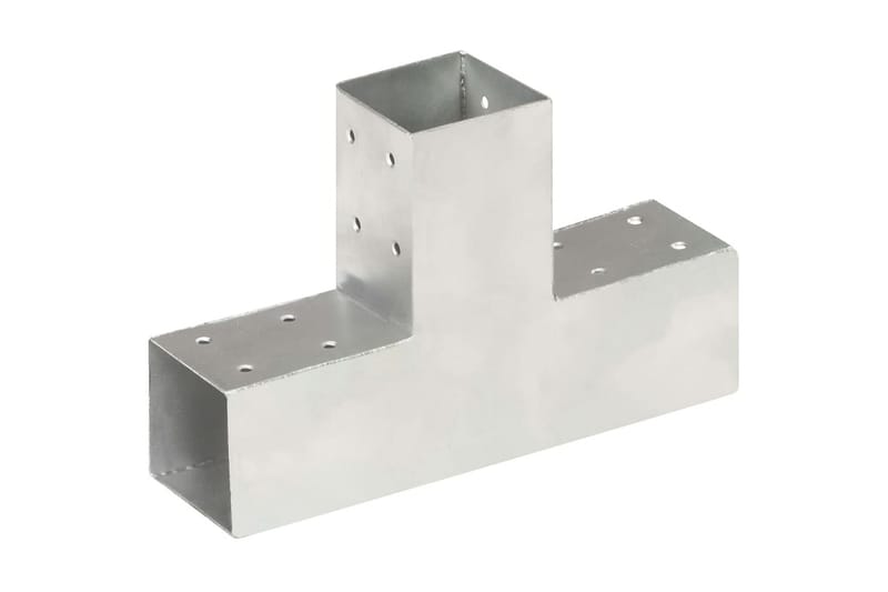 stolpebeslag T-form 4 stk. 71x71 mm galvaniseret metal - Sølv - Hus & renovering - Indsynsbeskyttelse & indhegning - Stakit