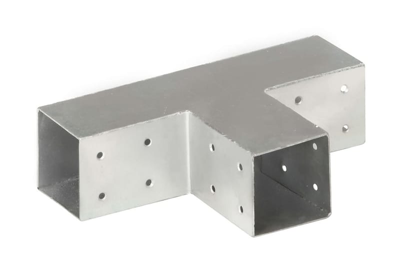 stolpebeslag T-form 4 stk. 71x71 mm galvaniseret metal - Sølv - Hus & renovering - Indsynsbeskyttelse & indhegning - Stakit
