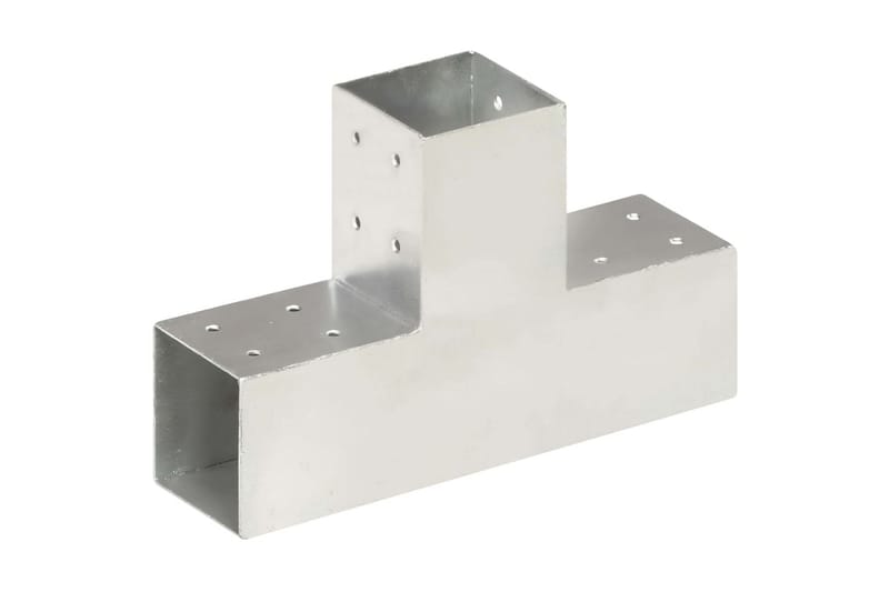 stolpebeslag T-form 4 stk. 81x81 mm galvaniseret metal - Sølv - Hus & renovering - Indsynsbeskyttelse & indhegning - Stakit
