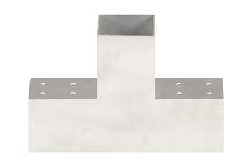stolpebeslag T-form 4 stk. 81x81 mm galvaniseret metal - Sølv - Hus & renovering - Indsynsbeskyttelse & indhegning - Stakit