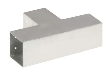 stolpebeslag T-form 4 stk. 81x81 mm galvaniseret metal - Sølv - Hus & renovering - Indsynsbeskyttelse & indhegning - Stakit