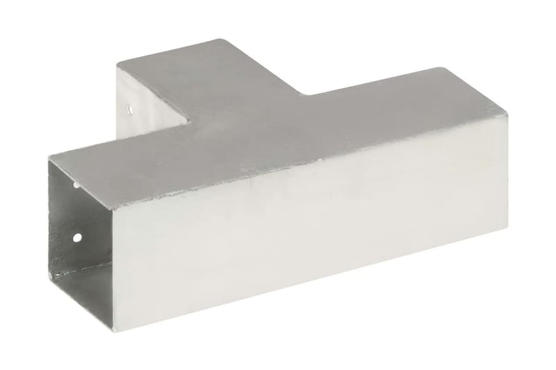 stolpebeslag T-form 4 stk. 81x81 mm galvaniseret metal - Sølv - Stakitstolper