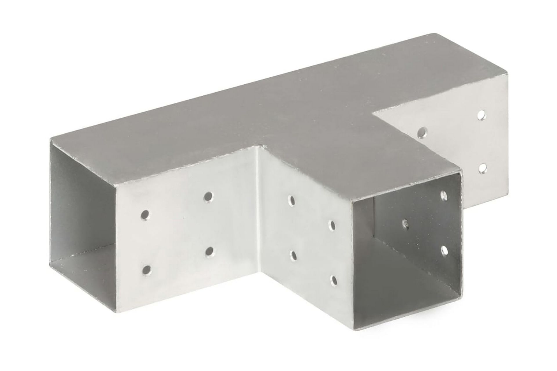 stolpebeslag T-form 4 stk. 81x81 mm galvaniseret metal - Sølv - Hus & renovering - Indsynsbeskyttelse & indhegning - Stakit