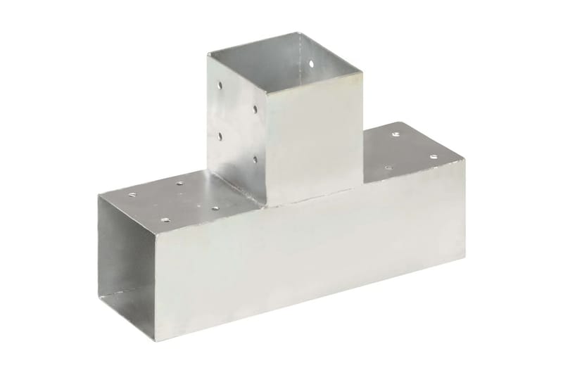 stolpebeslag T-form 4 stk. 91x91 mm galvaniseret metal - Sølv - Hus & renovering - Indsynsbeskyttelse & indhegning - Stakit