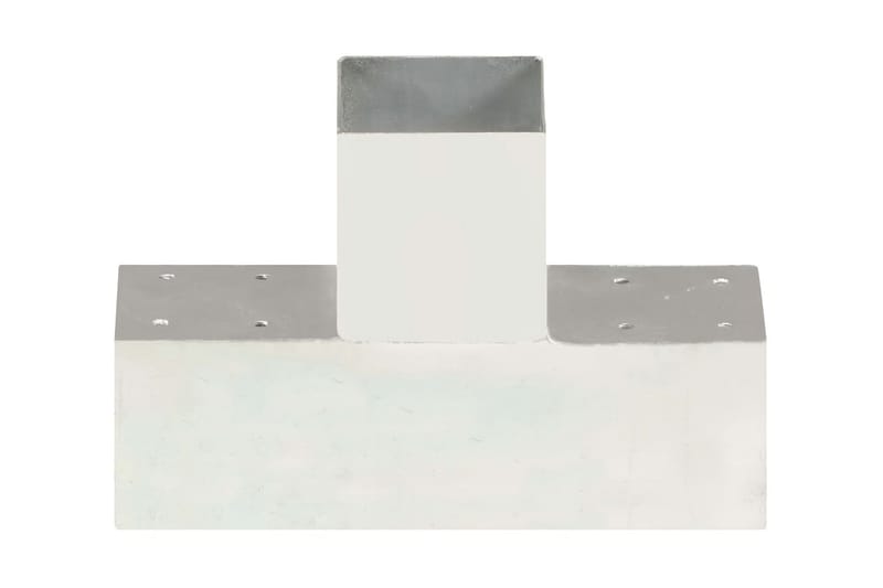 stolpebeslag T-form 4 stk. 91x91 mm galvaniseret metal - Sølv - Hus & renovering - Indsynsbeskyttelse & indhegning - Stakit