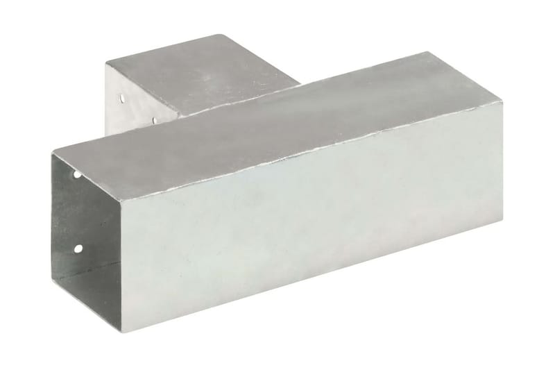 stolpebeslag T-form 4 stk. 91x91 mm galvaniseret metal - Sølv - Hus & renovering - Indsynsbeskyttelse & indhegning - Stakit