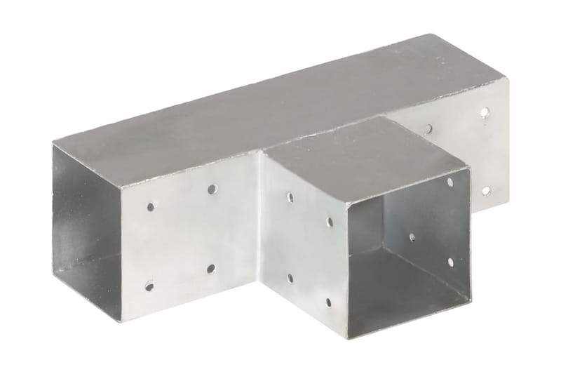 stolpebeslag T-form 4 stk. 91x91 mm galvaniseret metal - Sølv - Hus & renovering - Indsynsbeskyttelse & indhegning - Stakit
