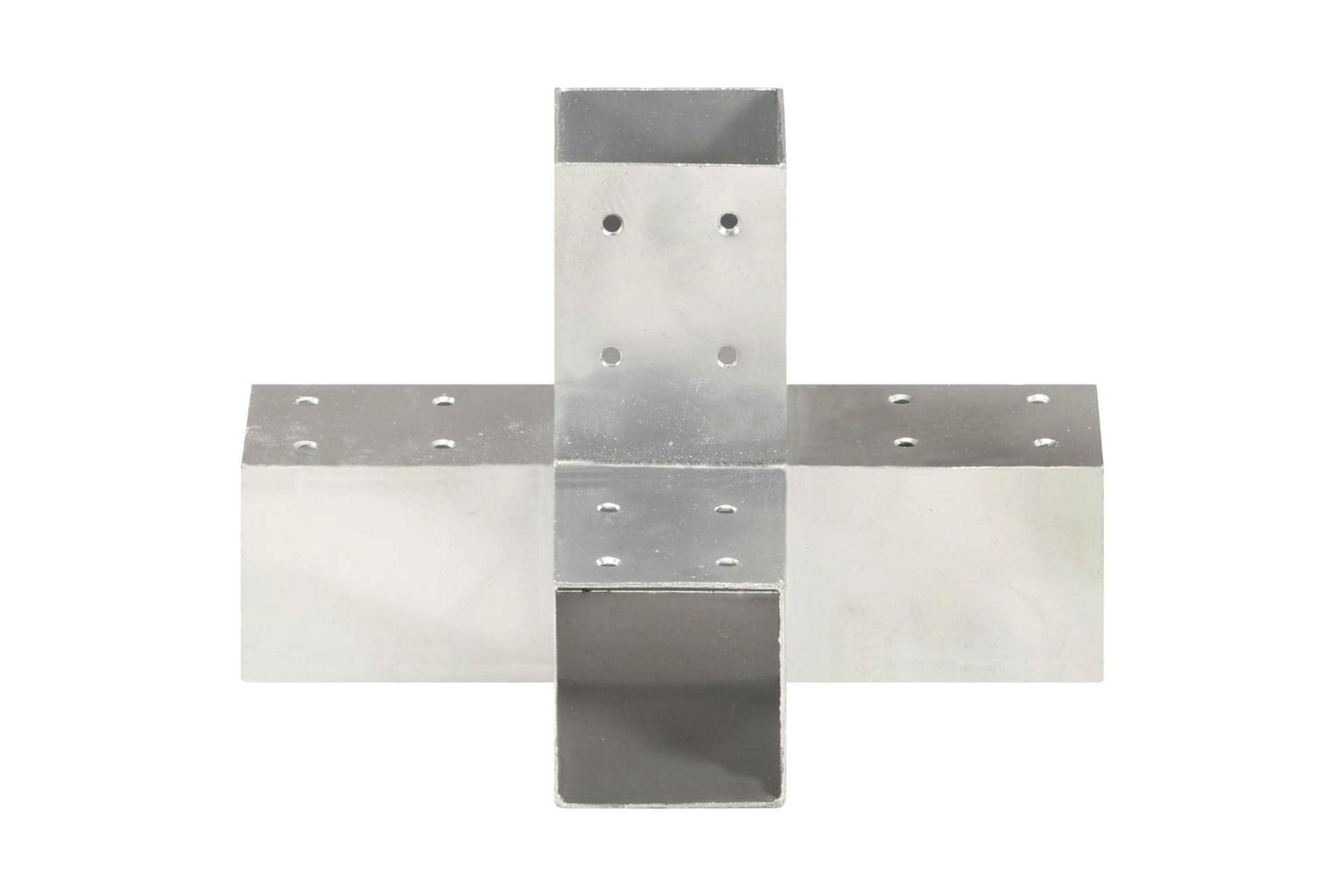 stolpebeslag X-form 4 stk. 71x71 mm galvaniseret metal - Sølv - Hus & renovering - Indsynsbeskyttelse & indhegning - Stakit