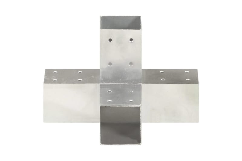 stolpebeslag X-form 4 stk. 71x71 mm galvaniseret metal - Sølv - Hus & renovering - Indsynsbeskyttelse & indhegning - Stakit