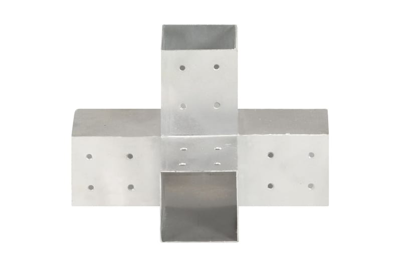 stolpebeslag X-form 4 stk. 81x81 mm galvaniseret metal - Sølv - Hus & renovering - Indsynsbeskyttelse & indhegning - Stakit