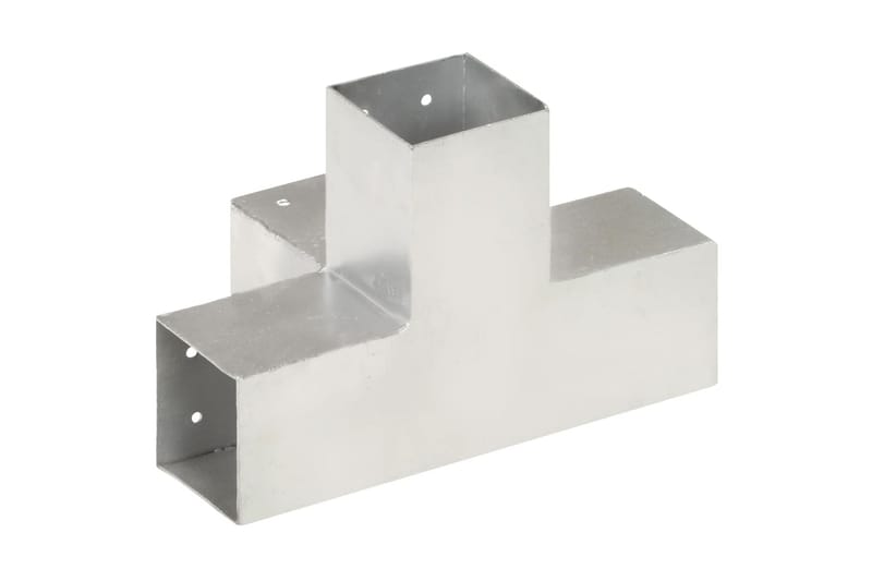 stolpebeslag X-form 4 stk. 81x81 mm galvaniseret metal - Sølv - Hus & renovering - Indsynsbeskyttelse & indhegning - Stakit