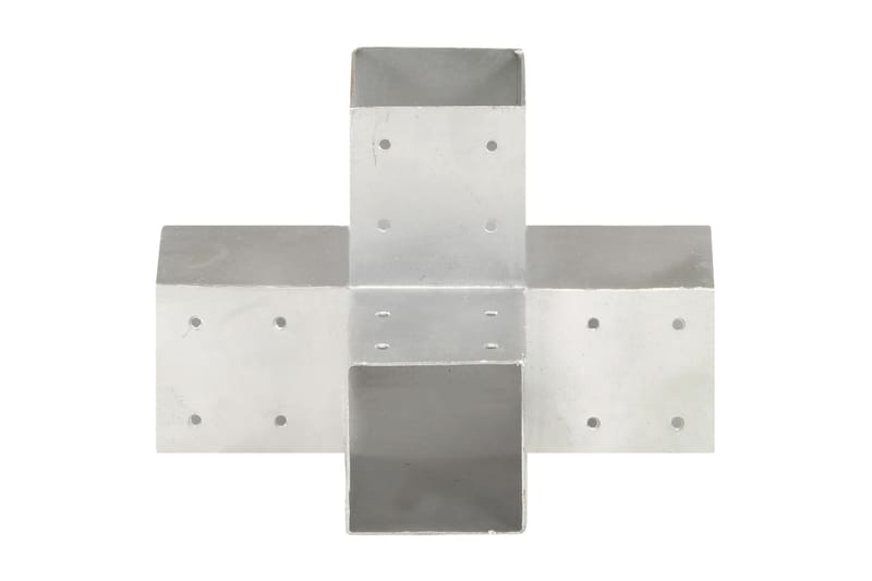 stolpebeslag X-form 4 stk. 91x91 mm galvaniseret metal - Sølv - Hus & renovering - Indsynsbeskyttelse & indhegning - Stakit