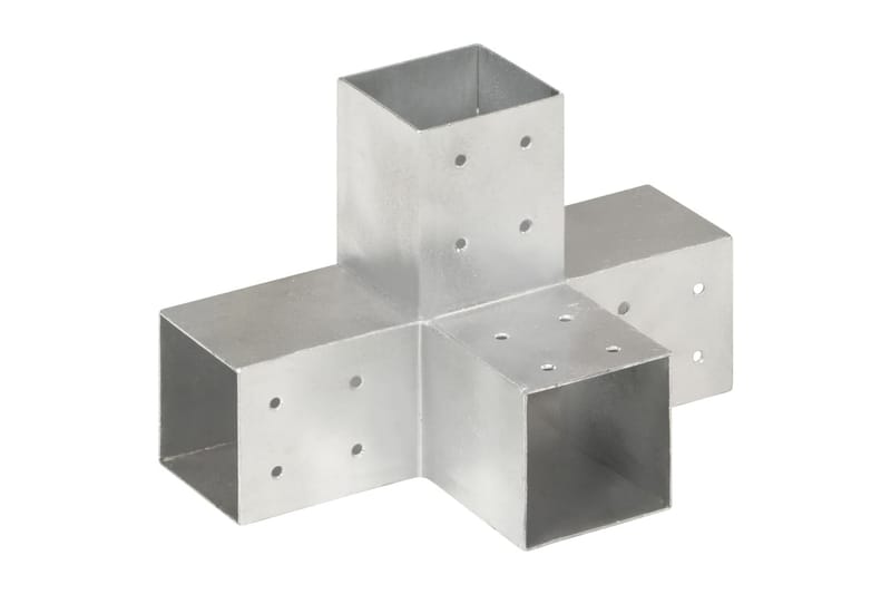 stolpebeslag X-form 81x81 mm galvaniseret metal - Sølv - Hus & renovering - Indsynsbeskyttelse & indhegning - Stakit