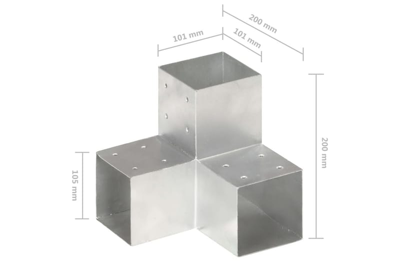 stolpebeslag Y-form 101x101 mm galvaniseret metal - Sølv - Hus & renovering - Indsynsbeskyttelse & indhegning - Stakit