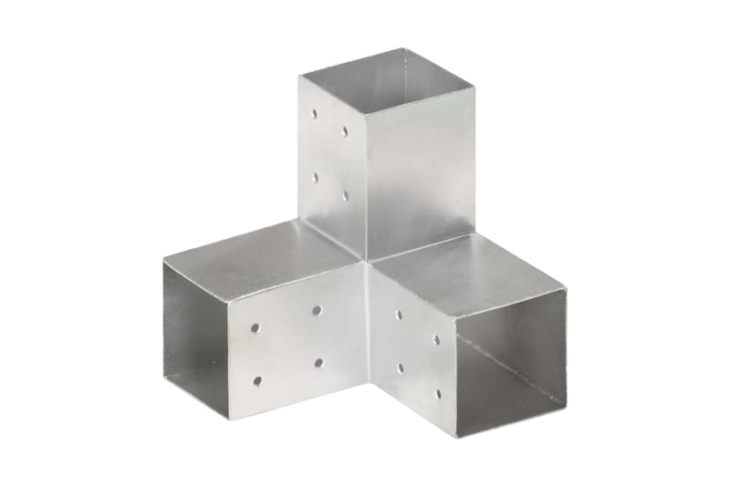 stolpebeslag Y-form 4 stk. 81x81 mm galvaniseret metal - Sølv - Hus & renovering - Indsynsbeskyttelse & indhegning - Stakit