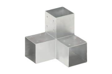 stolpebeslag Y-form 4 stk. 91x91 mm galvaniseret metal - Sølv - Hus & renovering - Indsynsbeskyttelse & indhegning - Stakit