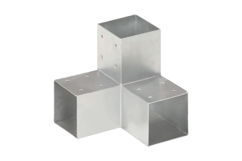stolpebeslag Y-form 4 stk. 91x91 mm galvaniseret metal - Sølv - Hus & renovering - Indsynsbeskyttelse & indhegning - Stakit
