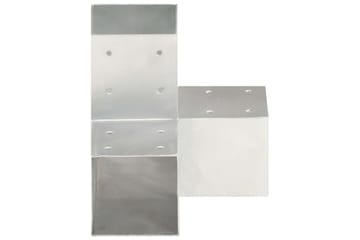 stolpebeslag Y-form 4 stk. 91x91 mm galvaniseret metal - Sølv - Hus & renovering - Indsynsbeskyttelse & indhegning - Stakit
